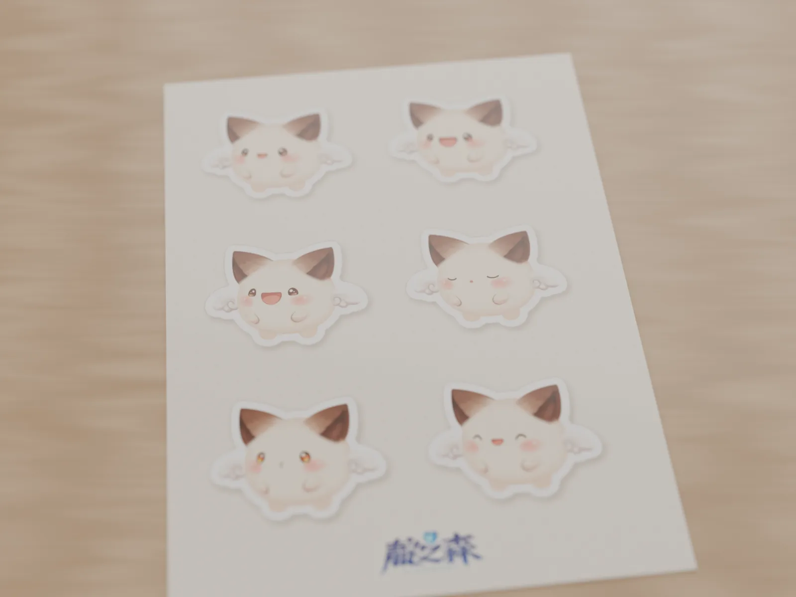 梟子貼紙組，一張六種表情